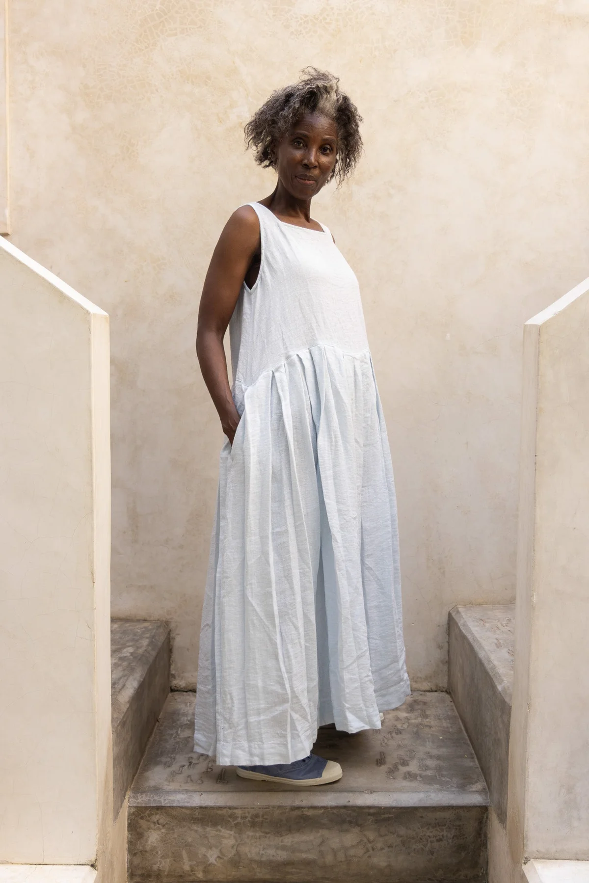 Binti Dress Linen Ice
