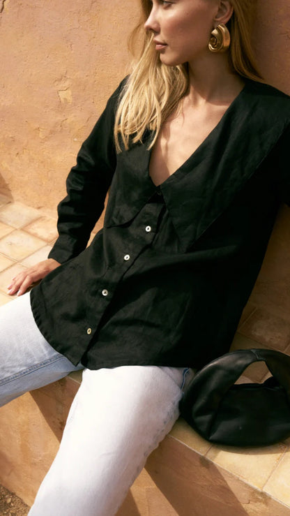 Blair Shirt Black Linen