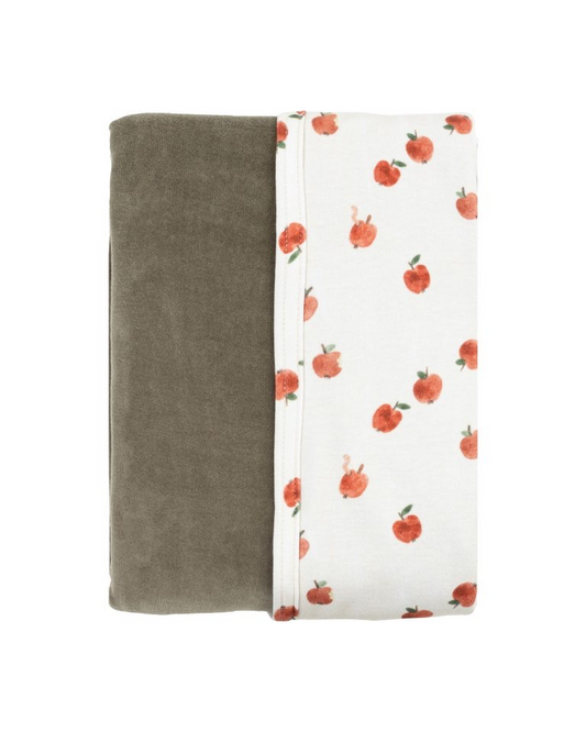 Organic Cotton Velour Blanket Apple
