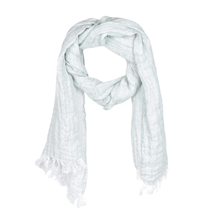 Linen Scarf Gauze Pale Blue