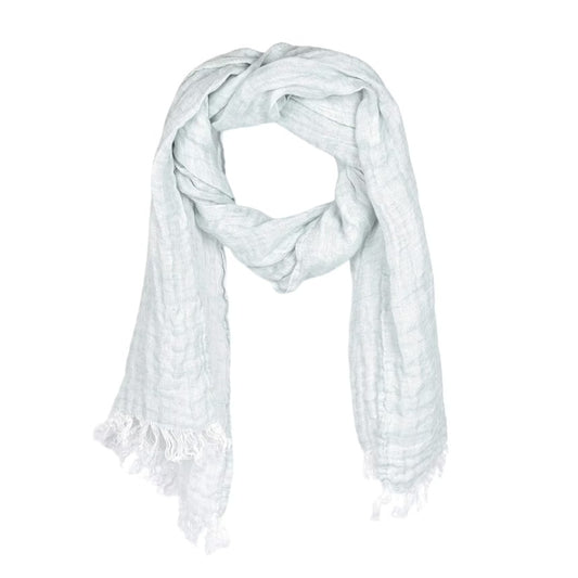 Linen Scarf Gauze Pale Blue