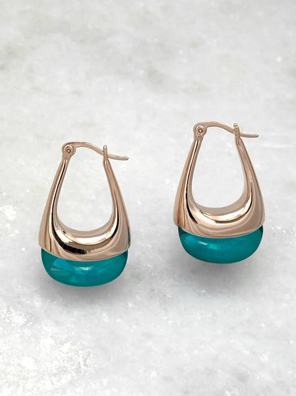 Earrings Blue/ Green Dip