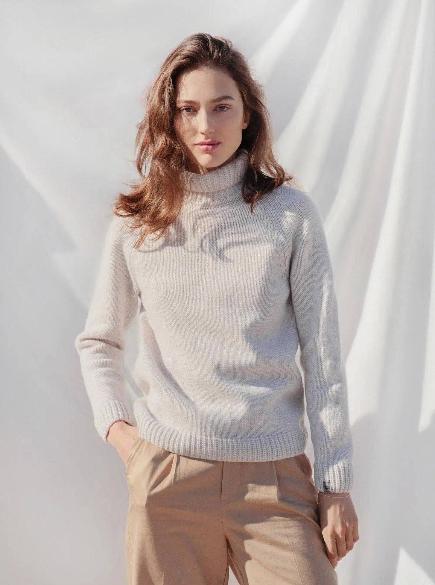 Colette merino turtle neck front view