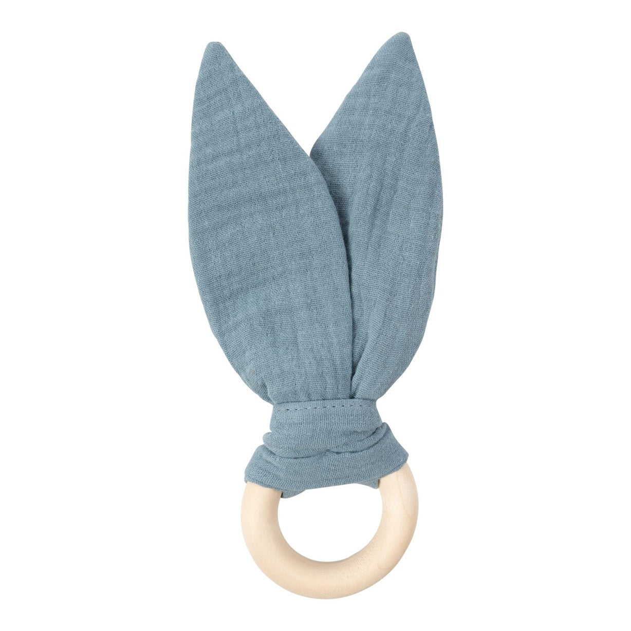 Muslin Ears Teething Ring Blue
