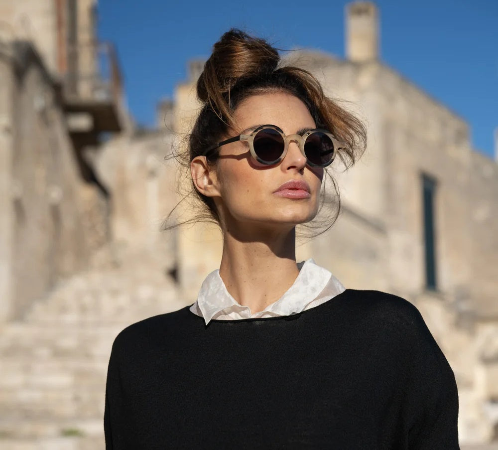 close up black merino sweater