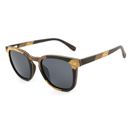 Marlow wooden sunglasses in varigated wood.