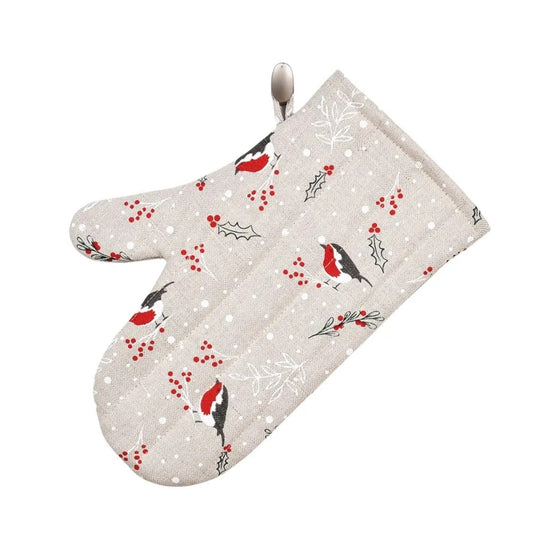 Christmas print oven mitten