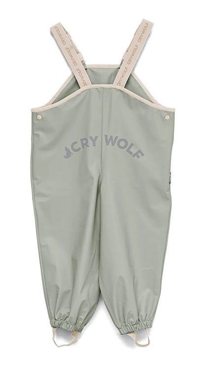 moss rain overalls back view