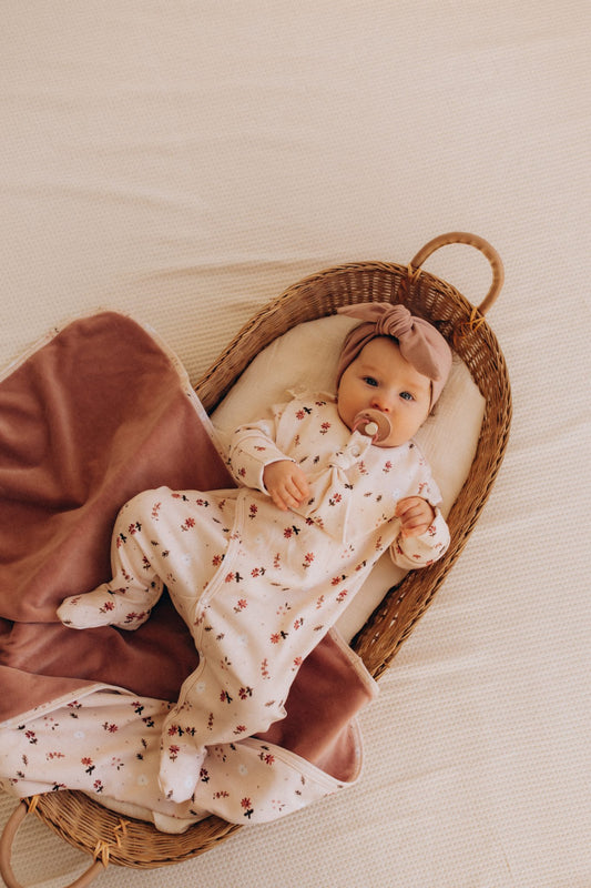 Organic Cotton Wrap Sleepsuit Nordic Flora
