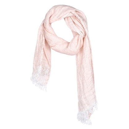 Linen Scarf Gauze Pale Pink