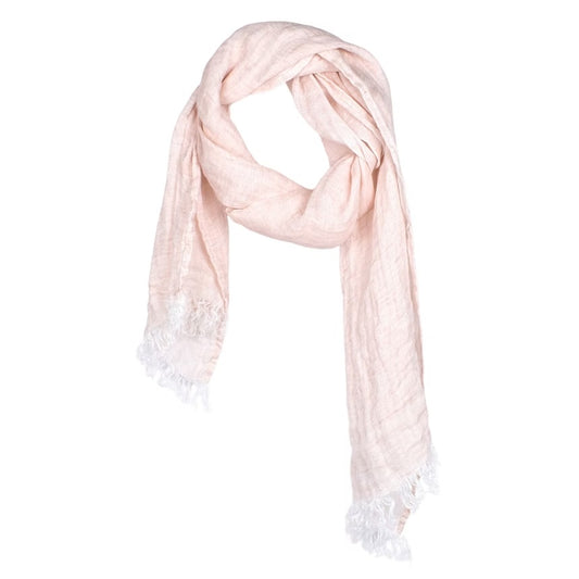 Linen Scarf Gauze Pale Pink