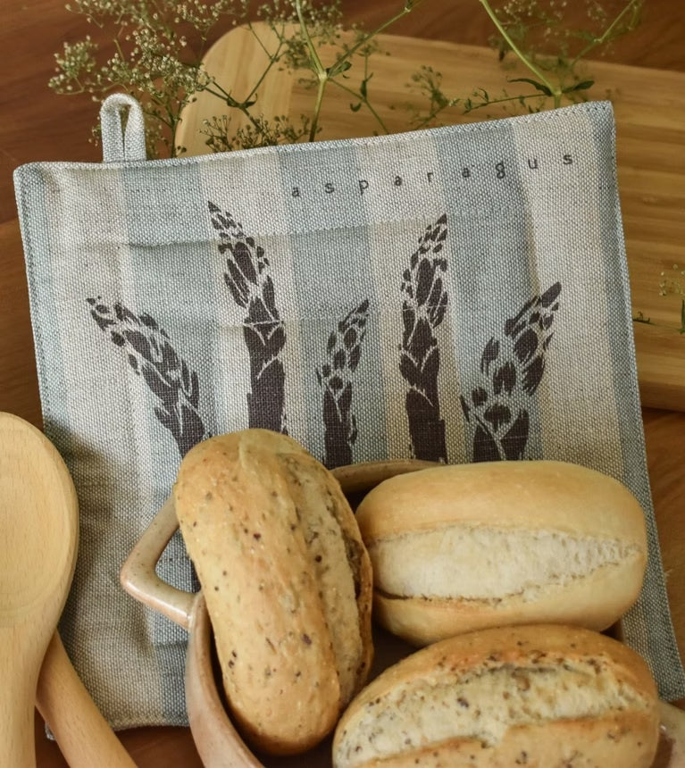 Linen/Cotton Pot Holder Asparagus