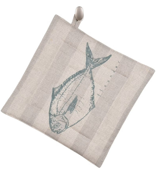 Linen/Cotton Pot Holder Fish Flounder