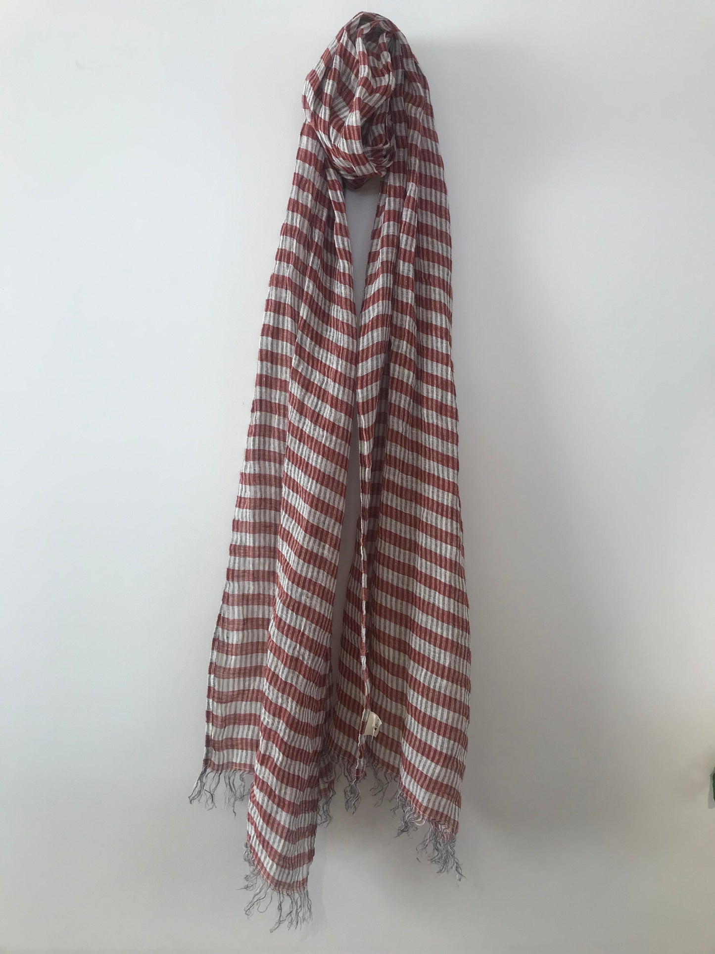 Linen Scarf Stripes Red or Yellow