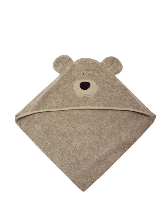 Organic teddy towel with hood slate green