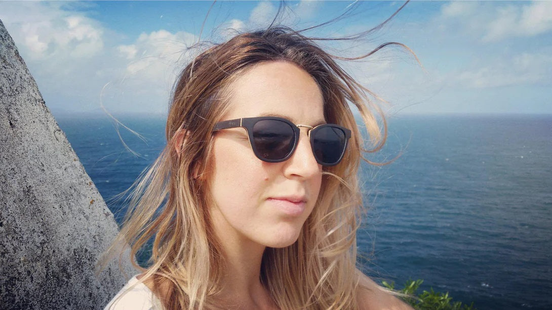 female model wearing sunglasses