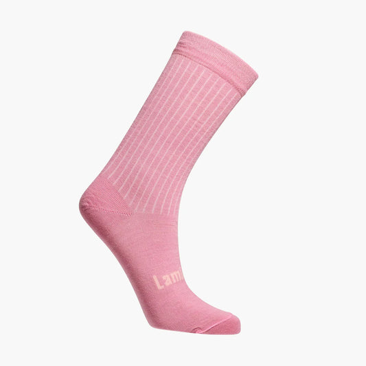 Vintage inspired pink rib sock in crew.