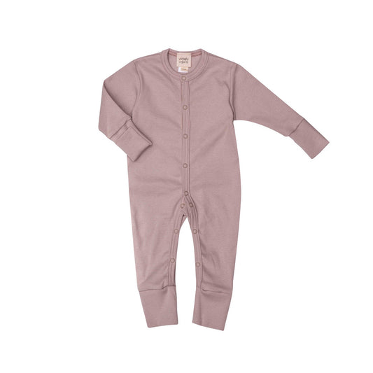 Organic Cotton Rib Sleepsuit Warm Grey