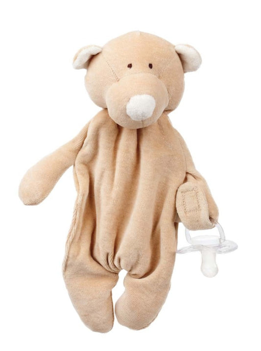 Teddy comforter with dummy holder - Caramel