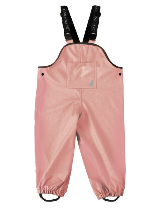 Kids waterproof overalls pink front