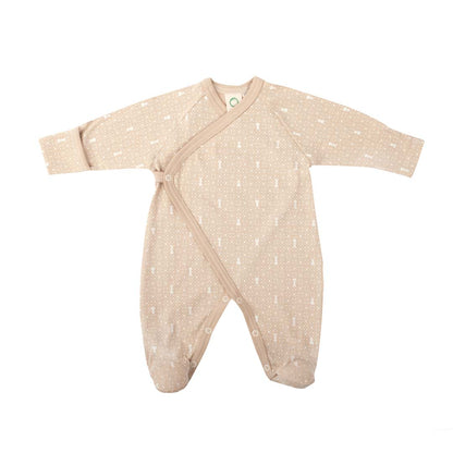 Organic Cotton Wrap Sleepsuit Ecru