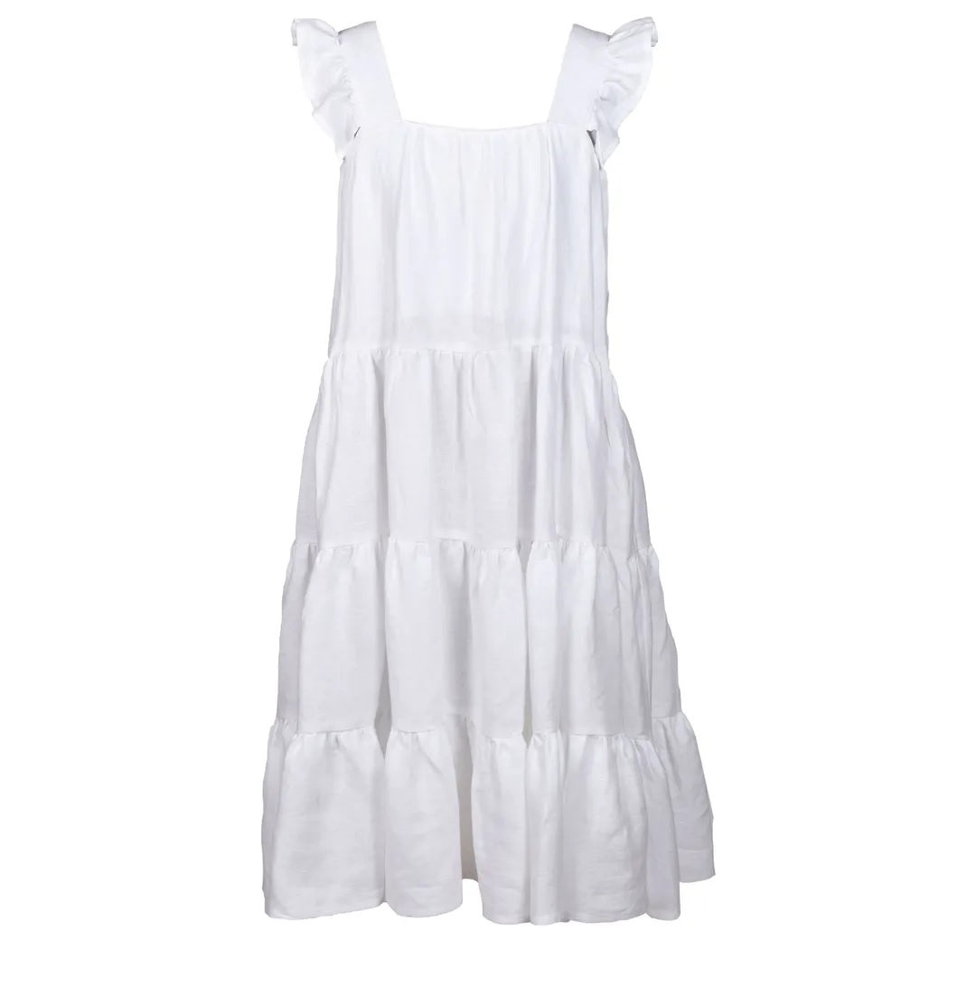 White linen dress front view