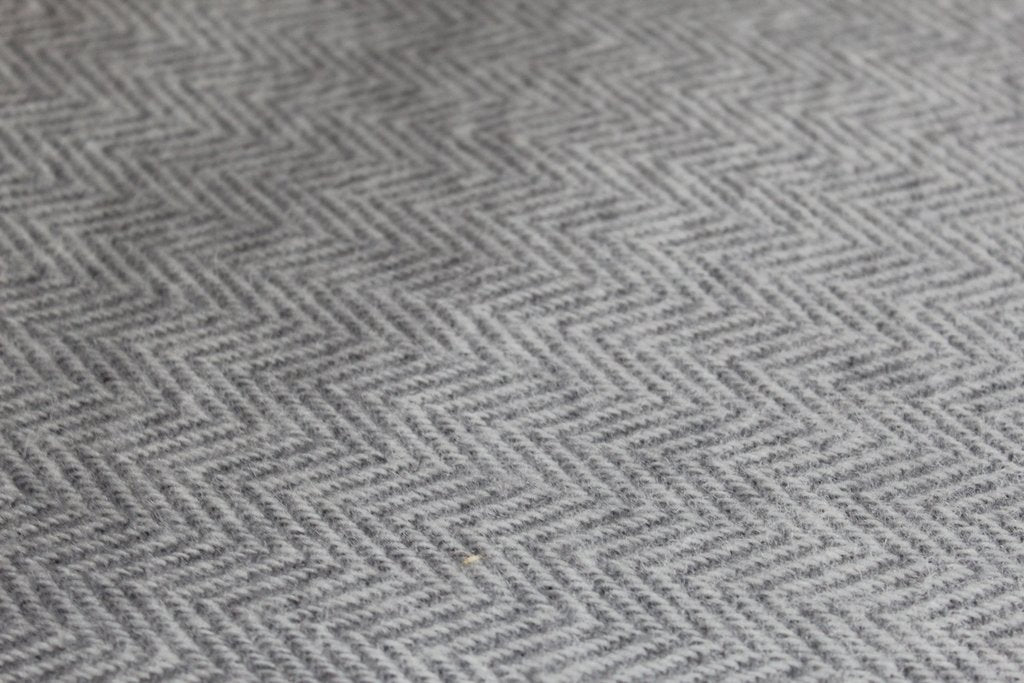 close up of lambswool blanket grey