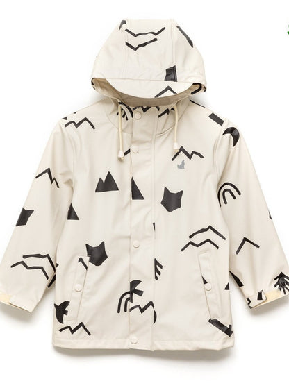 Waterproof kids jacket white and black patterns