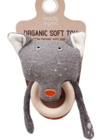 Organic teething ring wolf