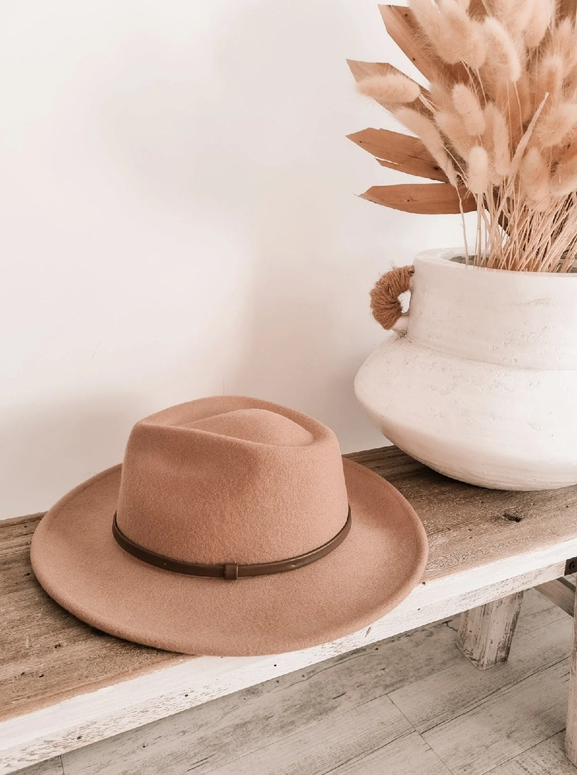 Panama wool hat light brown