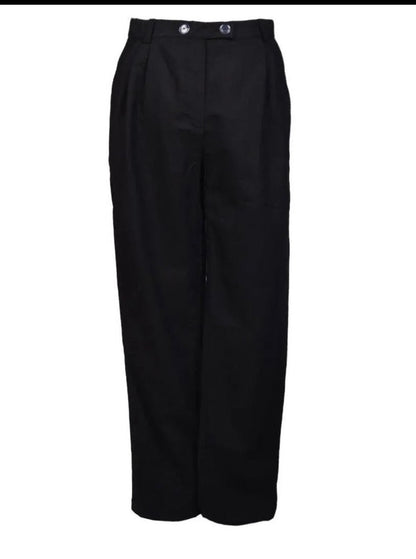 Linen pant black front