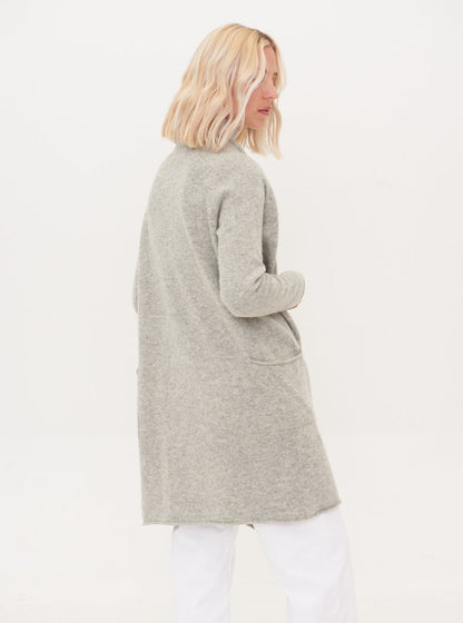 Long merino cardigan back