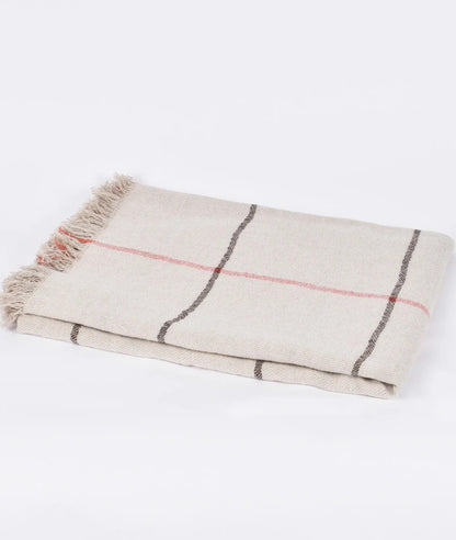 beige linen wool throw 
