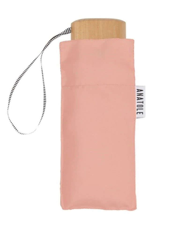 pink folded umbrella